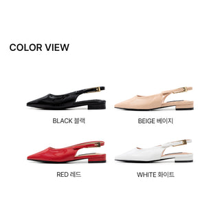 Bekaz Patent Slingback Flat Shoes 2cm