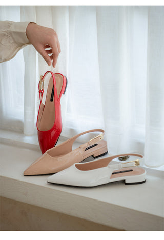 Bekaz Patent Slingback Flat Shoes 2cm