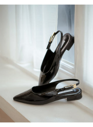 Bekaz Patent Slingback Flat Shoes 2cm