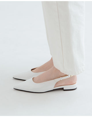 Bekaz Patent Slingback Flat Shoes 2cm