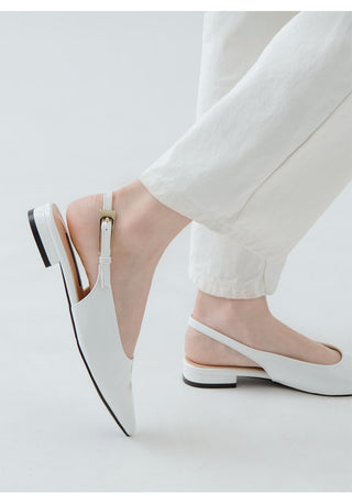 Bekaz Patent Slingback Flat Shoes 2cm