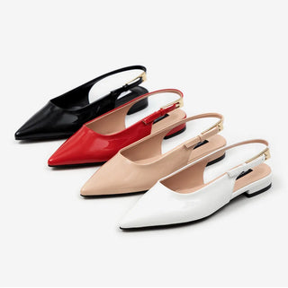 Bekaz Patent Slingback Flat Shoes 2cm