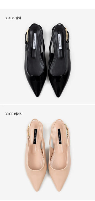 Bekaz Patent Slingback Flat Shoes 2cm