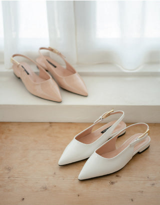 Bekaz Patent Slingback Flat Shoes 2cm