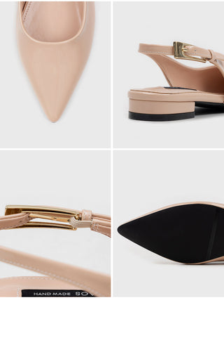Bekaz Patent Slingback Flat Shoes 2cm