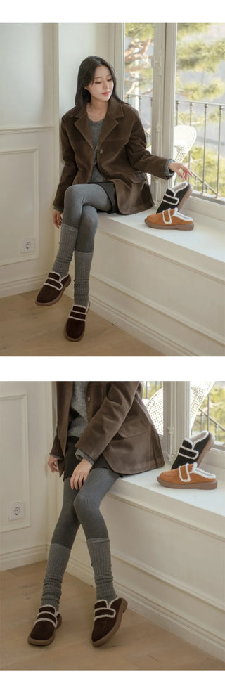 All Winter Long STEADY Sinus Fur-lined Loafers Mules Slippers 3cm