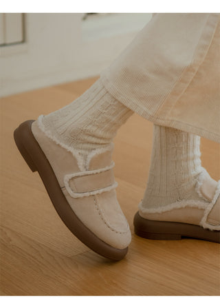 All Winter Long STEADY Sinus Fur-lined Loafers Mules Slippers 3cm