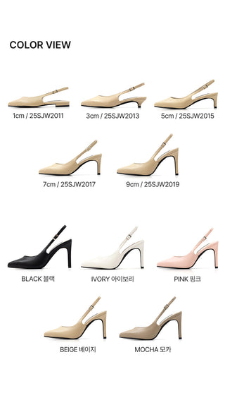 Marilly Stiletto Slingback Heel 1 3 5 7 9cm