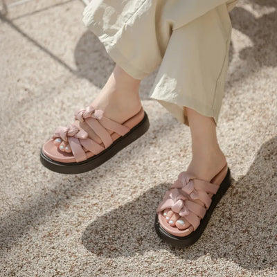 SUMMER Jeffrey Satin Strap Slipper Sandals 4cm