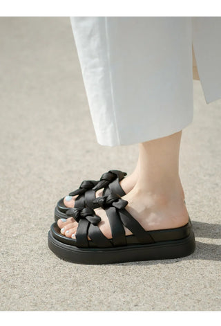 SUMMER Jeffrey Satin Strap Slipper Sandals 4cm