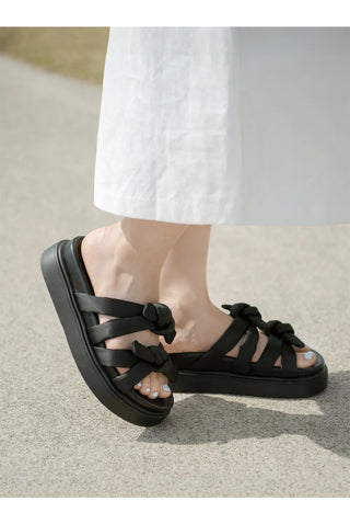 SUMMER Jeffrey Satin Strap Slipper Sandals 4cm