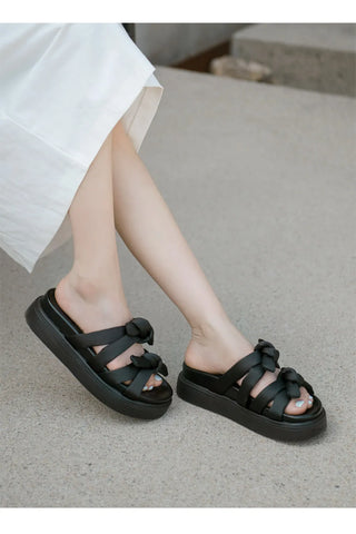 SUMMER Jeffrey Satin Strap Slipper Sandals 4cm
