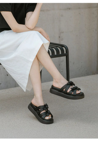 SUMMER Jeffrey Satin Strap Slipper Sandals 4cm