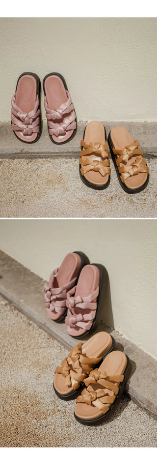 SUMMER Jeffrey Satin Strap Slipper Sandals 4cm