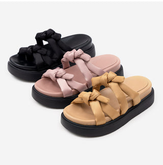 SUMMER Jeffrey Satin Strap Slipper Sandals 4cm