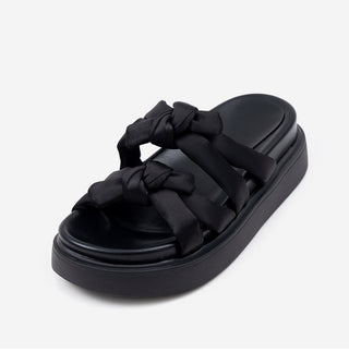 SUMMER Jeffrey Satin Strap Slipper Sandals 4cm