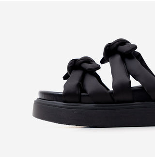SUMMER Jeffrey Satin Strap Slipper Sandals 4cm