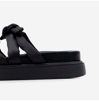 SUMMER Jeffrey Satin Strap Slipper Sandals 4cm