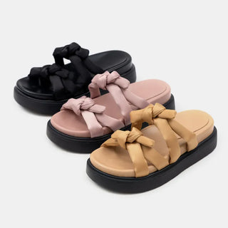 SUMMER Jeffrey Satin Strap Slipper Sandals 4cm