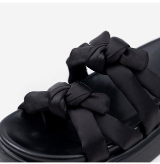 SUMMER Jeffrey Satin Strap Slipper Sandals 4cm