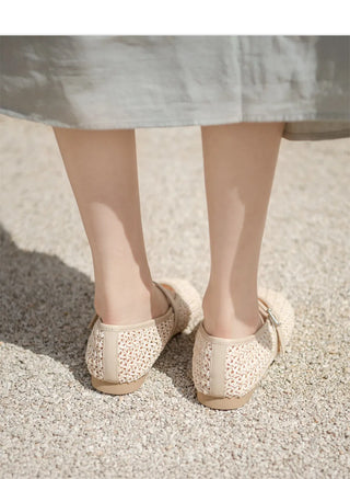 Lea Mesh Mary Jane Flat Shoes 1cm