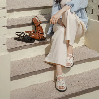 Marie Ethnic Flat Sandals 1cm