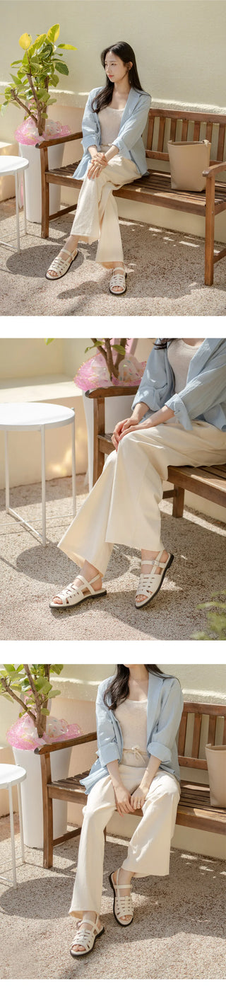 Marie Ethnic Flat Sandals 1cm