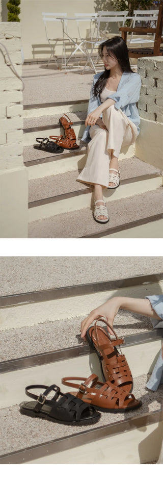 Marie Ethnic Flat Sandals 1cm