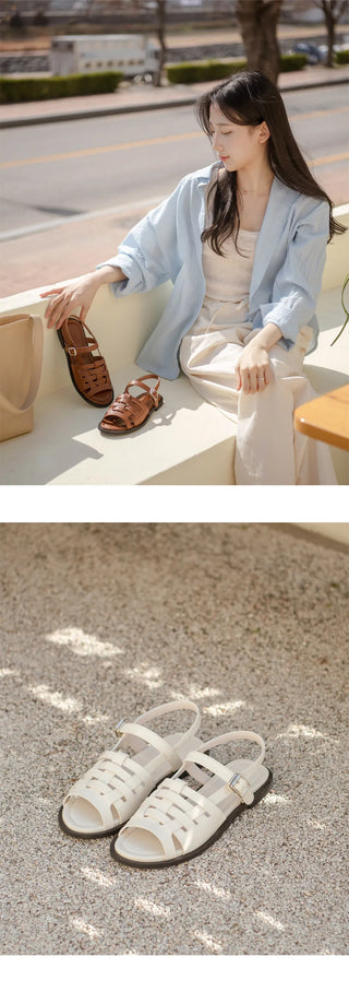 Marie Ethnic Flat Sandals 1cm