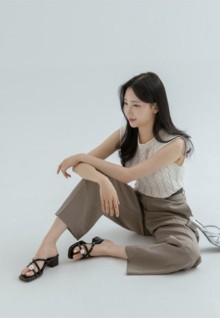 IEN Strap Slipper Mules 3cm