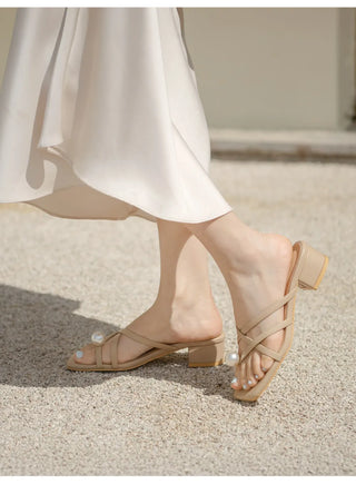 IEN Strap Slipper Mules 3cm