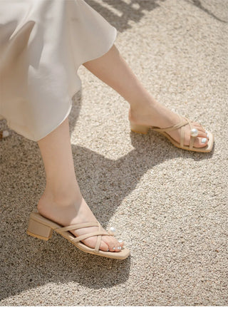 IEN Strap Slipper Mules 3cm
