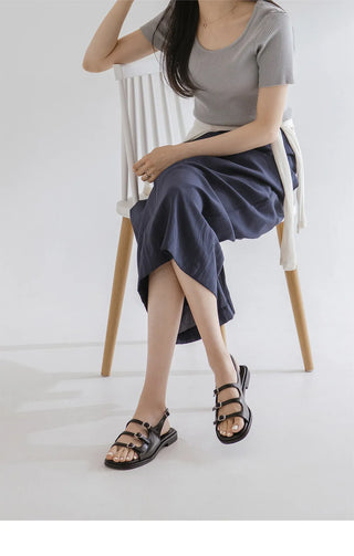 Leti 1cm Strap Flat Sandals