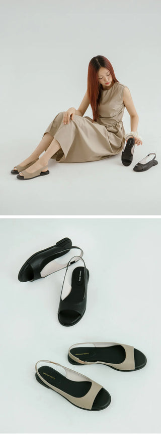 Papf slingback flat shoes 1cm