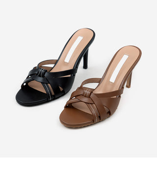 Veroni Cowhide Slipper Mules 8cm