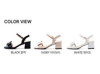 Rib ribbon strap sandals 5cm