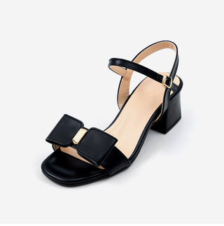 Rib ribbon strap sandals 5cm