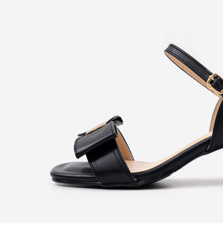Rib ribbon strap sandals 5cm