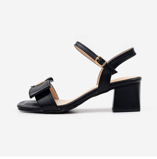 Rib ribbon strap sandals 5cm