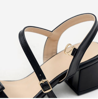 Rib ribbon strap sandals 5cm