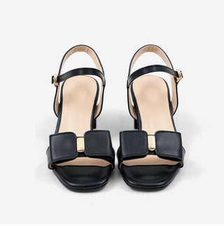 Rib ribbon strap sandals 5cm