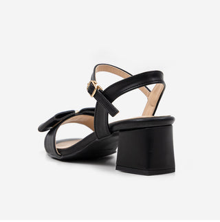 Rib ribbon strap sandals 5cm