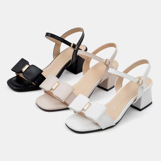 Rib ribbon strap sandals 5cm