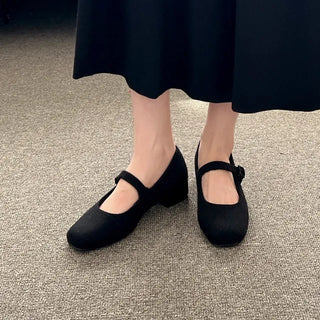 Manos Fur-lined Mary Jane Flats 3cm
