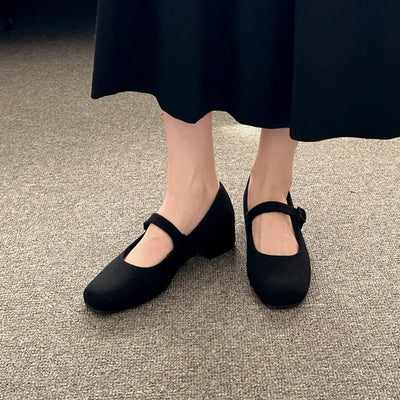 Manos Fur-lined Mary Jane Flats 3cm