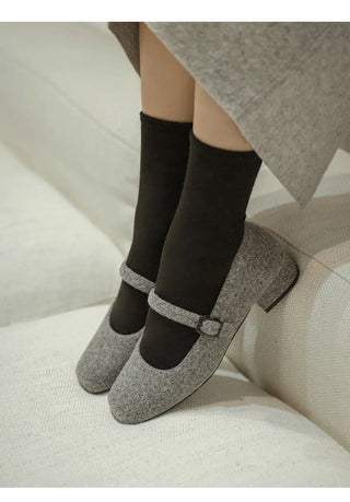 Manos Fur-lined Mary Jane Flats 3cm