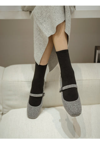 Manos Fur-lined Mary Jane Flats 3cm