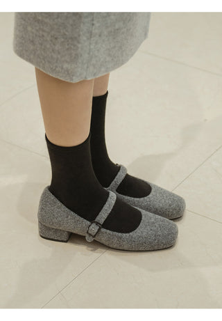 Manos Fur-lined Mary Jane Flats 3cm