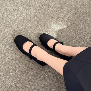 Manos Fur-lined Mary Jane Flats 3cm