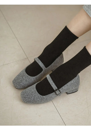 Manos Fur-lined Mary Jane Flats 3cm